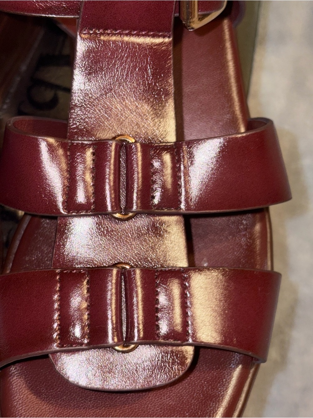 Abbleet Burgundy Wine Platform Wedge Sandals Women’s Size 9 Strappy - Picture 12 of 14